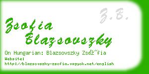 zsofia blazsovszky business card